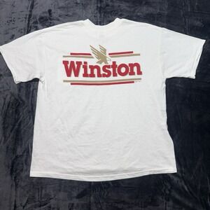 Vintage 1992 Winston Cigarettes Tshirt XL Pocket Summer 90s Tobacco Silkworm